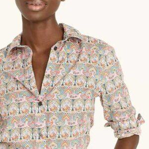 J Crew Slim-Fit Organic Cotton Shirt in Liberty Georgia Duke Print Size 4